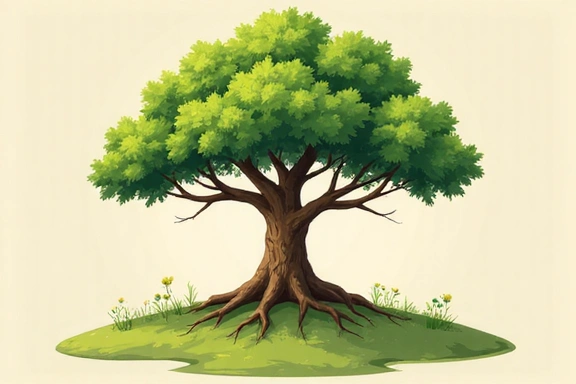 Illustration eines Baumes, der Gesundheit und Wohlbefinden symbolisiert